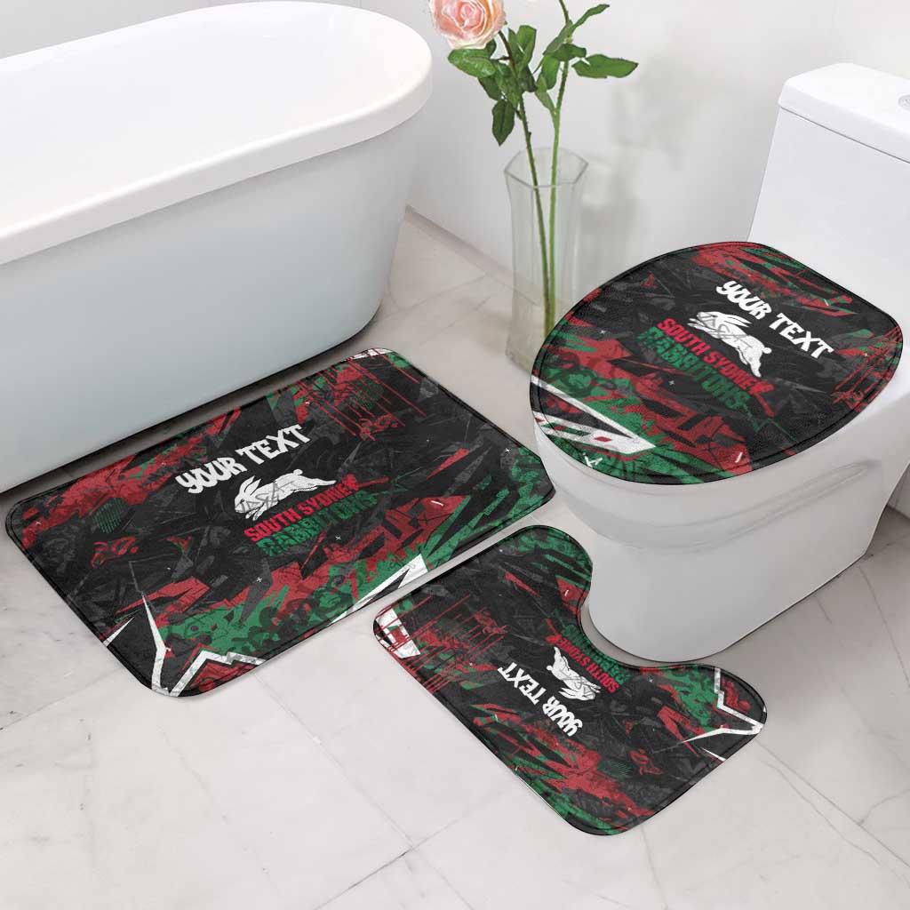Personalized South Sydney Rabbitohs Bathroom Set Graffiti Grunge Abstract Urban Street Style Design
