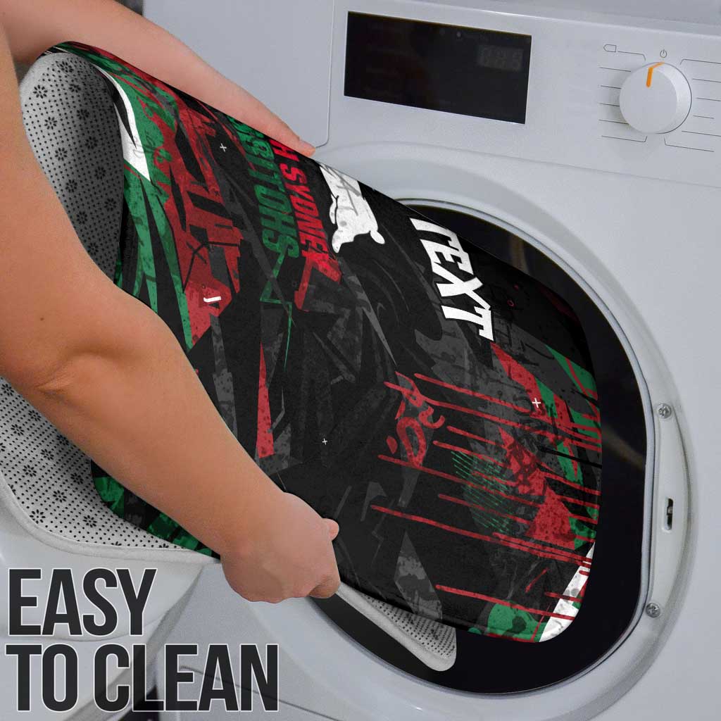 Personalized South Sydney Rabbitohs Bathroom Set Graffiti Grunge Abstract Urban Street Style Design