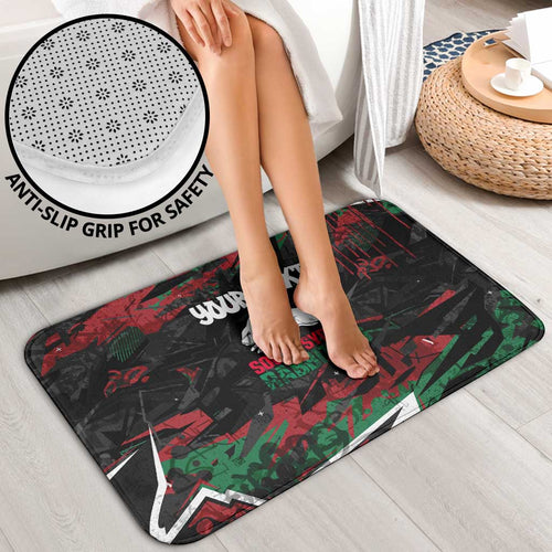 Personalized South Sydney Rabbitohs Bathroom Set Graffiti Grunge Abstract Urban Street Style Design