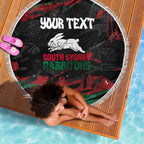 Personalized South Sydney Rabbitohs Beach Blanket Graffiti Grunge Abstract Urban Street Style Design
