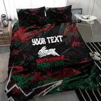Personalized South Sydney Rabbitohs Bedding Set Graffiti Grunge Abstract Urban Street Style Design
