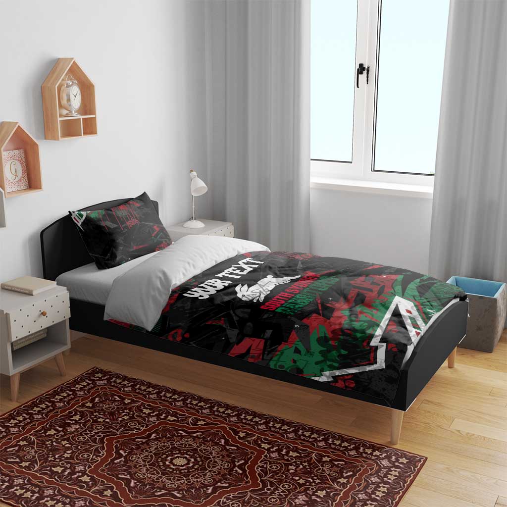 Personalized South Sydney Rabbitohs Bedding Set Graffiti Grunge Abstract Urban Street Style Design