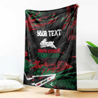 Personalized South Sydney Rabbitohs Blanket Graffiti Grunge Abstract Urban Street Style Design