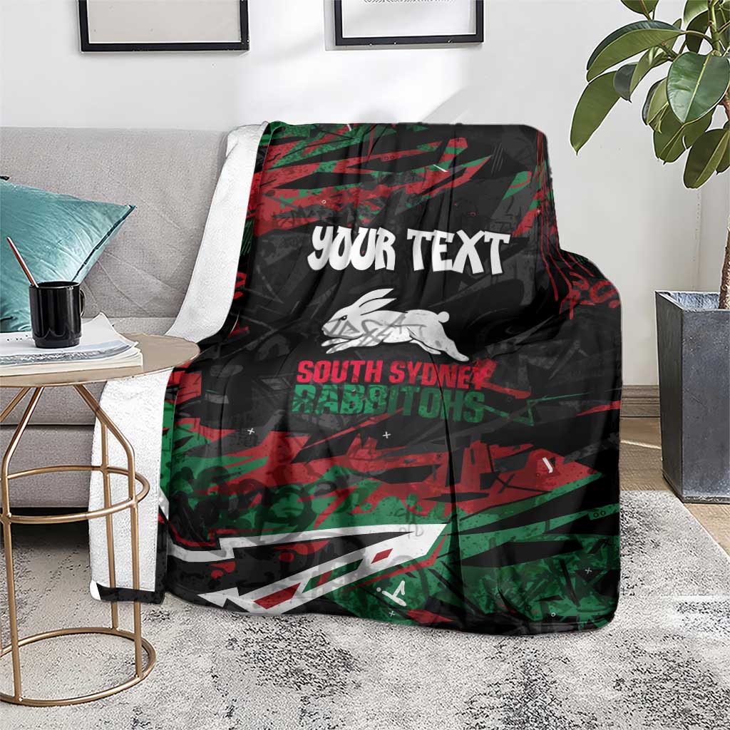 Personalized South Sydney Rabbitohs Blanket Graffiti Grunge Abstract Urban Street Style Design