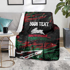 Personalized South Sydney Rabbitohs Blanket Graffiti Grunge Abstract Urban Street Style Design