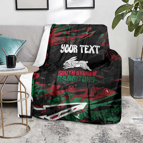 Personalized South Sydney Rabbitohs Blanket Graffiti Grunge Abstract Urban Street Style Design
