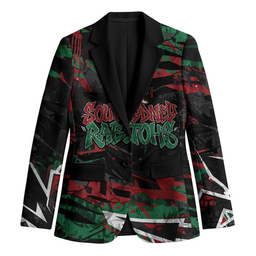 Personalized South Sydney Rabbitohs Blazer Graffiti Grunge Abstract Urban Street Style Design