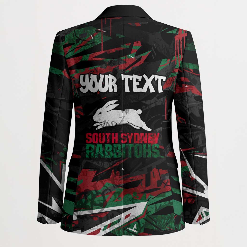Personalized South Sydney Rabbitohs Blazer Graffiti Grunge Abstract Urban Street Style Design