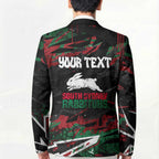 Personalized South Sydney Rabbitohs Blazer Graffiti Grunge Abstract Urban Street Style Design