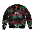 Personalized South Sydney Rabbitohs Bomber Jacket Graffiti Grunge Abstract Urban Street Style Design