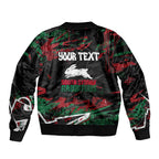 Personalized South Sydney Rabbitohs Bomber Jacket Graffiti Grunge Abstract Urban Street Style Design