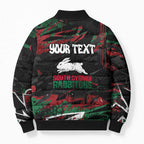 Personalized South Sydney Rabbitohs Bomber Puffer Jacket Graffiti Grunge Abstract Urban Street Style Design