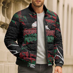 Personalized South Sydney Rabbitohs Bomber Puffer Jacket Graffiti Grunge Abstract Urban Street Style Design