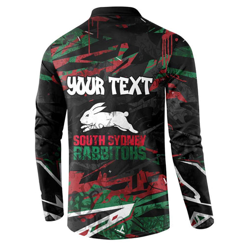 Personalized South Sydney Rabbitohs Button Sweatshirt Graffiti Grunge Abstract Urban Street Style Design