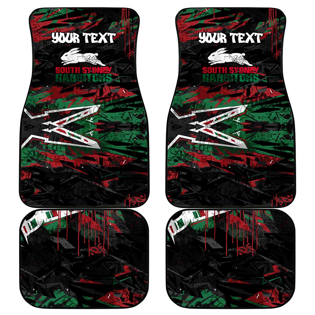 Personalized South Sydney Rabbitohs Car Mats Graffiti Grunge Abstract Urban Street Style Design