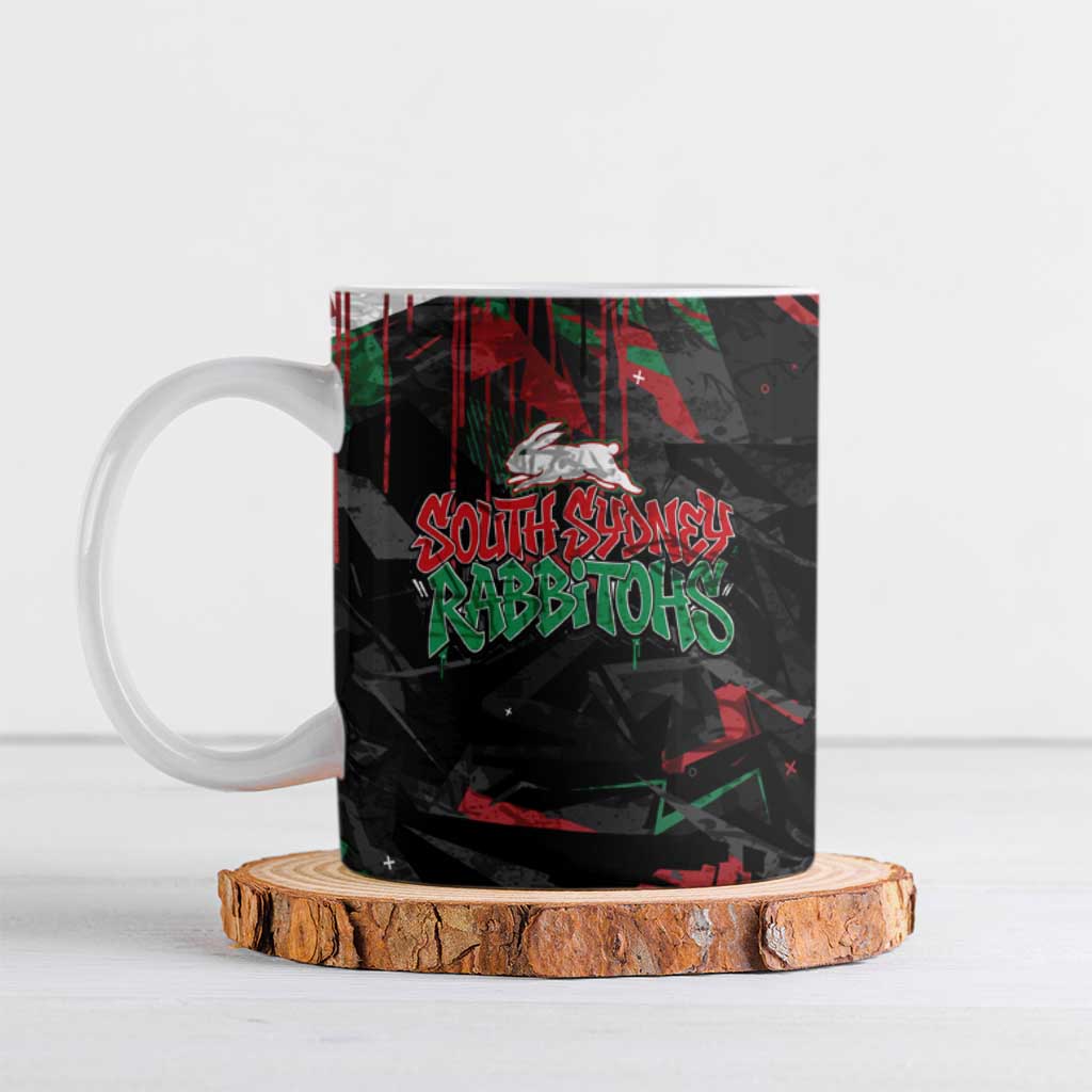 Personalized South Sydney Rabbitohs Ceramic Mug Graffiti Grunge Abstract Urban Street Style Design