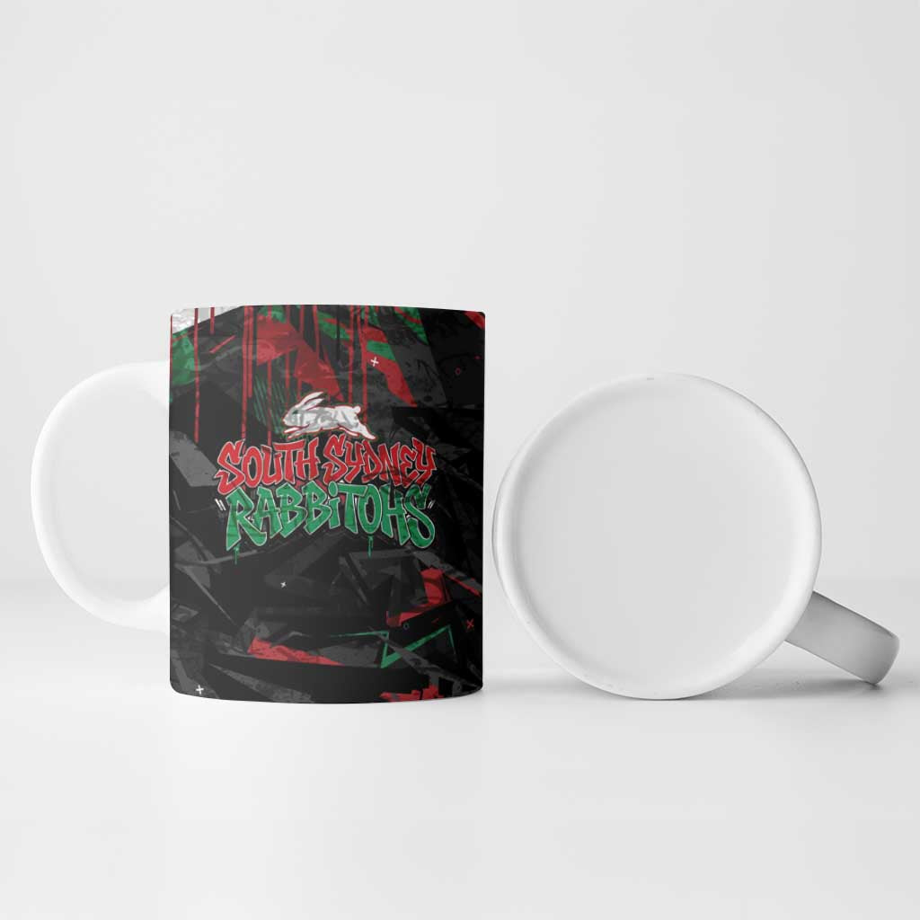 Personalized South Sydney Rabbitohs Ceramic Mug Graffiti Grunge Abstract Urban Street Style Design