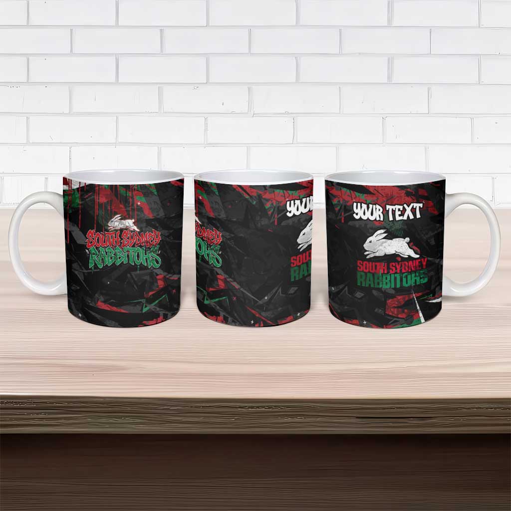 Personalized South Sydney Rabbitohs Ceramic Mug Graffiti Grunge Abstract Urban Street Style Design