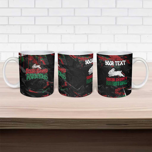 Personalized South Sydney Rabbitohs Ceramic Mug Graffiti Grunge Abstract Urban Street Style Design