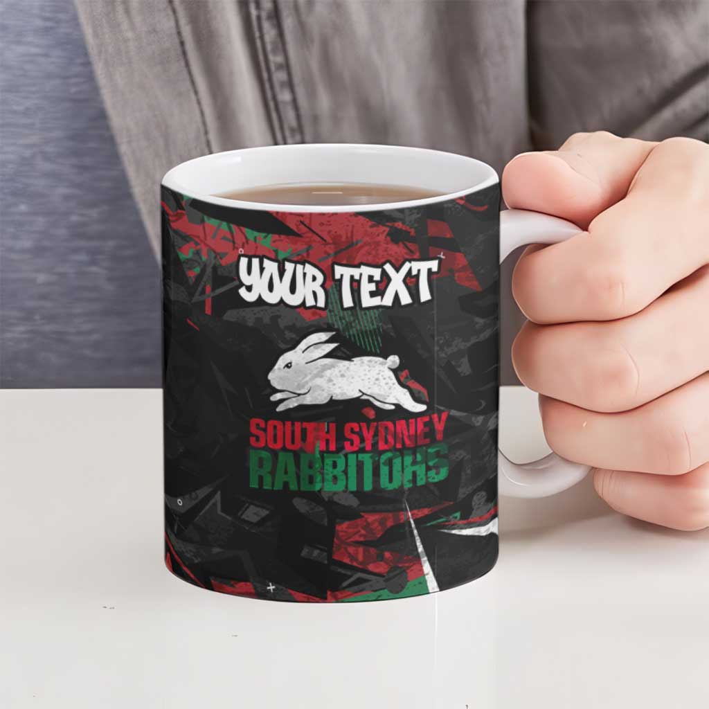 Personalized South Sydney Rabbitohs Ceramic Mug Graffiti Grunge Abstract Urban Street Style Design