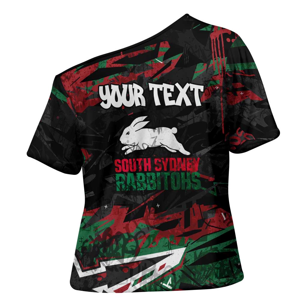 Personalized South Sydney Rabbitohs Cross Shoulder Shirt Graffiti Grunge Abstract Urban Street Style Design