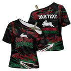 Personalized South Sydney Rabbitohs Cross Shoulder Shirt Graffiti Grunge Abstract Urban Street Style Design