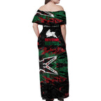 Personalized South Sydney Rabbitohs Family Matching Off Shoulder Maxi Dress and Hawaiian Shirt Graffiti Grunge Abstract Urban Street Style Design
