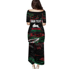 Personalized South Sydney Rabbitohs Family Matching Puletasi and Hawaiian Shirt Graffiti Grunge Abstract Urban Street Style Design