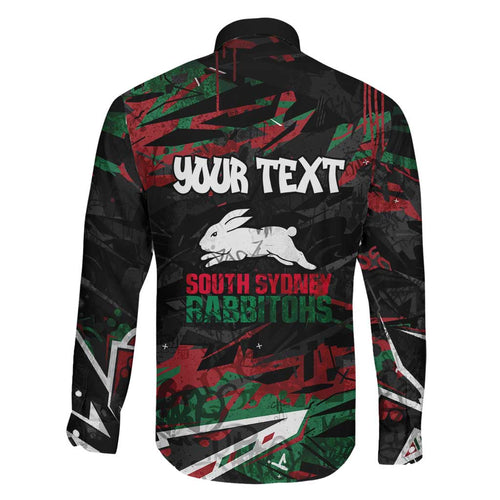 Personalized South Sydney Rabbitohs Family Matching Summer Maxi Dress and Hawaiian Shirt Graffiti Grunge Abstract Urban Street Style Design