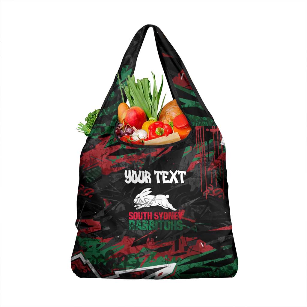 Personalized South Sydney Rabbitohs Grocery Bag Graffiti Grunge Abstract Urban Street Style Design