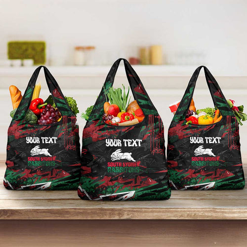 Personalized South Sydney Rabbitohs Grocery Bag Graffiti Grunge Abstract Urban Street Style Design