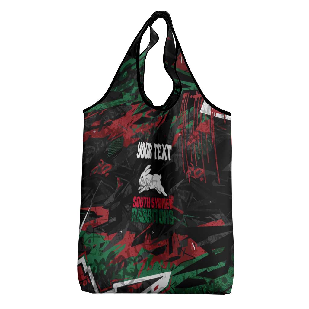 Personalized South Sydney Rabbitohs Grocery Bag Graffiti Grunge Abstract Urban Street Style Design