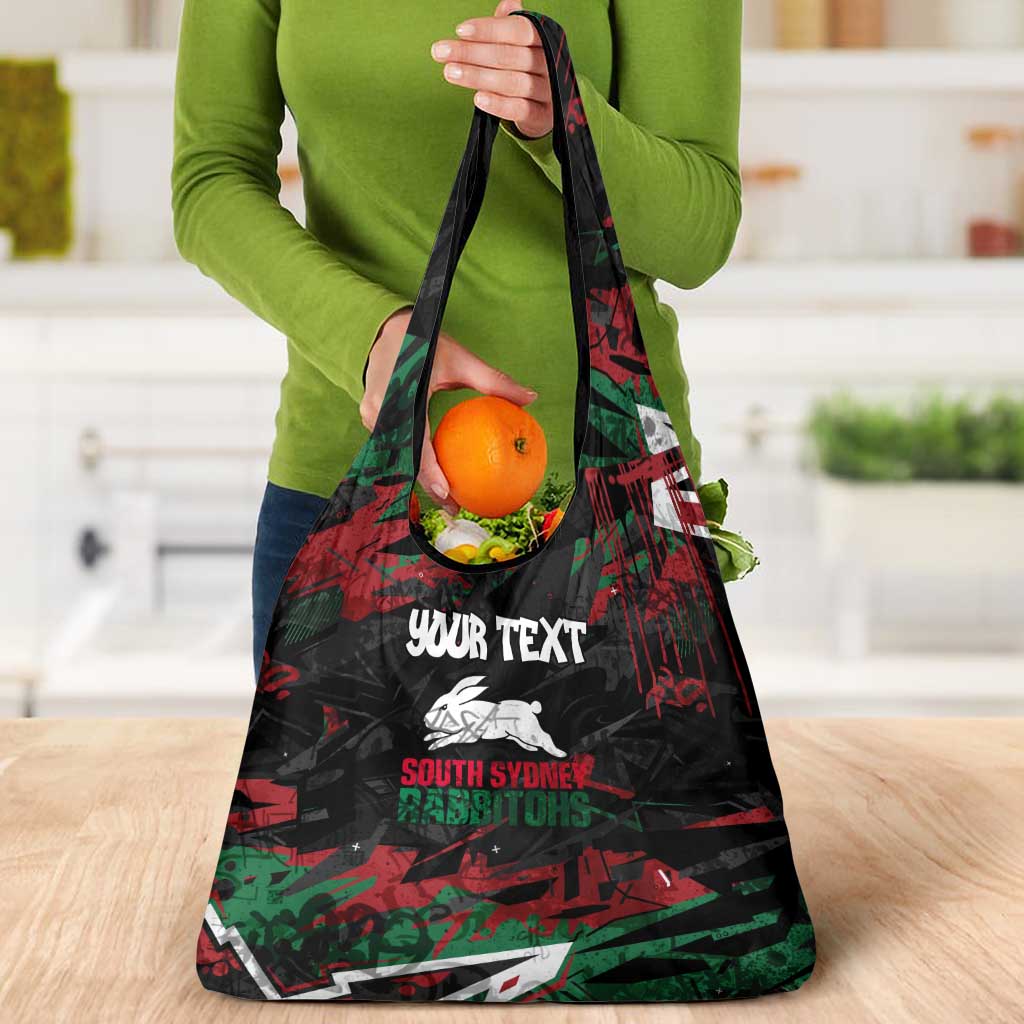 Personalized South Sydney Rabbitohs Grocery Bag Graffiti Grunge Abstract Urban Street Style Design