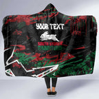 Personalized South Sydney Rabbitohs Hooded Blanket Graffiti Grunge Abstract Urban Street Style Design