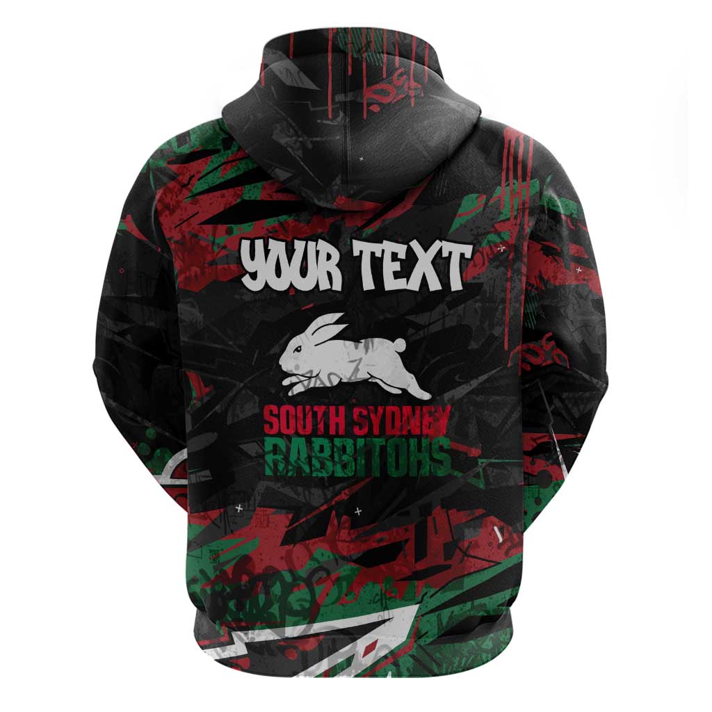 Personalized South Sydney Rabbitohs Hoodie Graffiti Grunge Abstract Urban Street Style Design