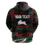 Personalized South Sydney Rabbitohs Hoodie Graffiti Grunge Abstract Urban Street Style Design