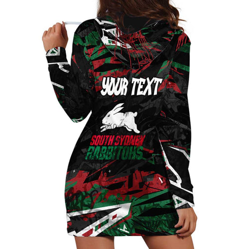 Personalized South Sydney Rabbitohs Hoodie Dress Graffiti Grunge Abstract Urban Street Style Design