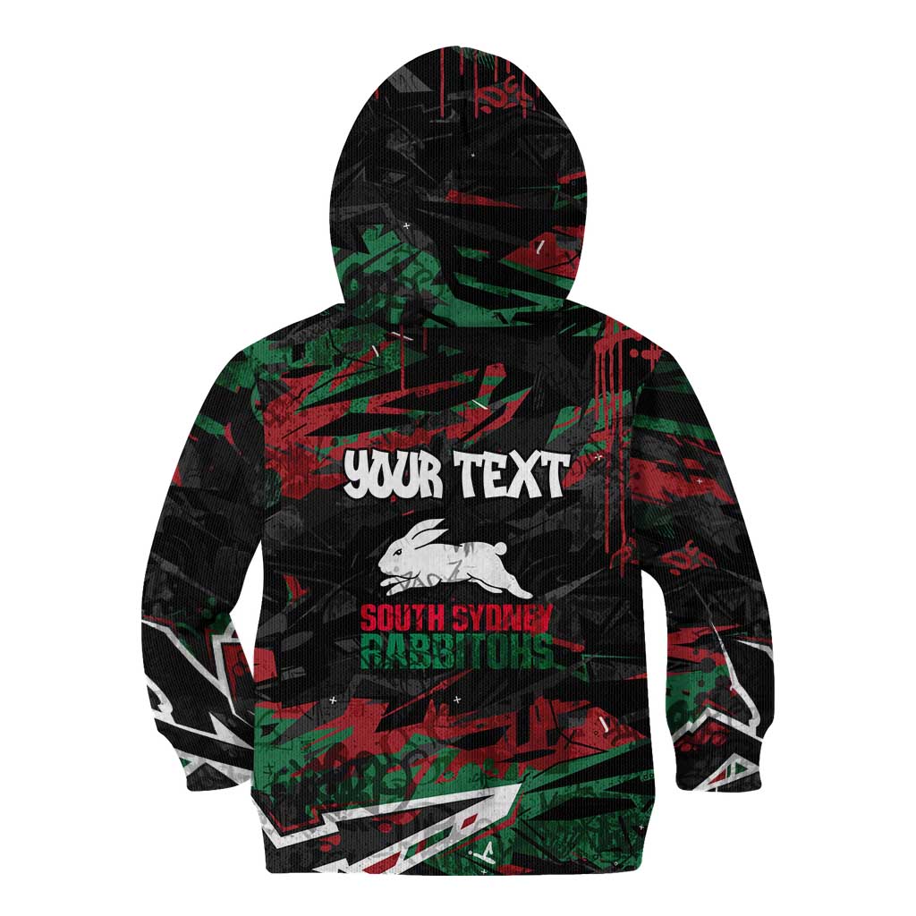 Personalized South Sydney Rabbitohs Kid Hoodie Graffiti Grunge Abstract Urban Street Style Design
