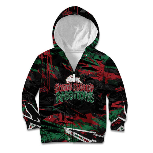 Personalized South Sydney Rabbitohs Kid Hoodie Graffiti Grunge Abstract Urban Street Style Design