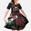 Personalized South Sydney Rabbitohs Kid Short Sleeve Dress Graffiti Grunge Abstract Urban Street Style Design