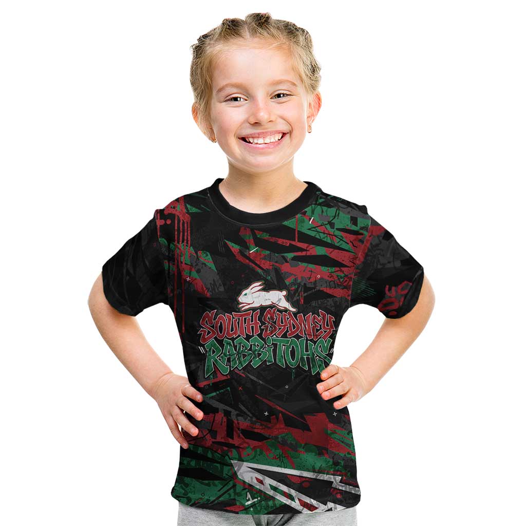 Personalized South Sydney Rabbitohs Kid T Shirt Graffiti Grunge Abstract Urban Street Style Design