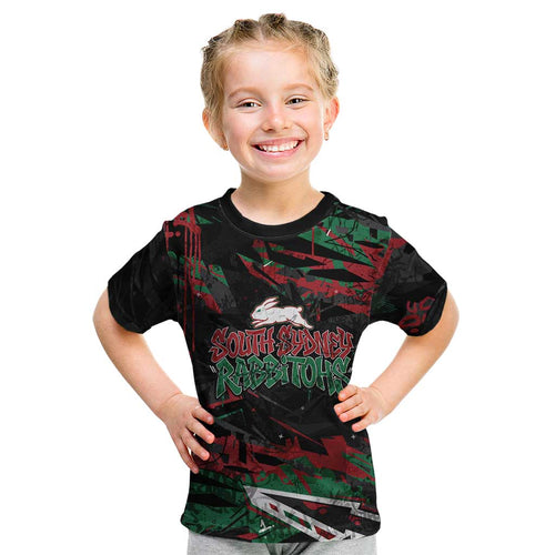 Personalized South Sydney Rabbitohs Kid T Shirt Graffiti Grunge Abstract Urban Street Style Design