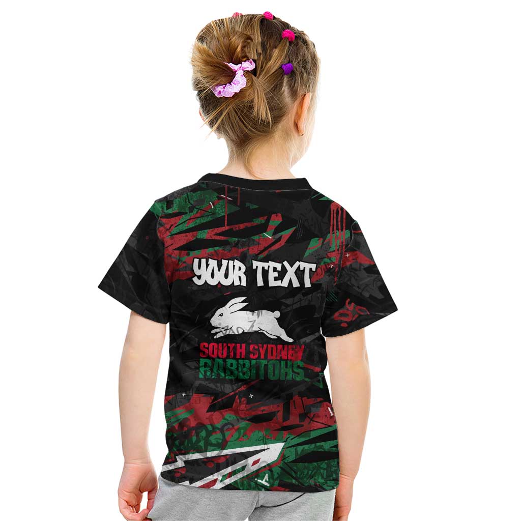 Personalized South Sydney Rabbitohs Kid T Shirt Graffiti Grunge Abstract Urban Street Style Design