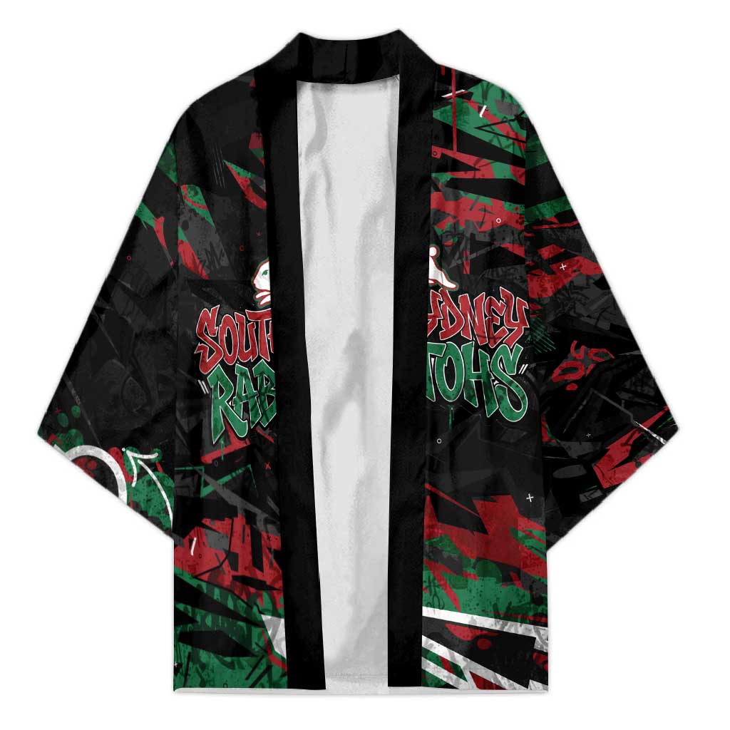 Personalized South Sydney Rabbitohs Kimono Graffiti Grunge Abstract Urban Street Style Design