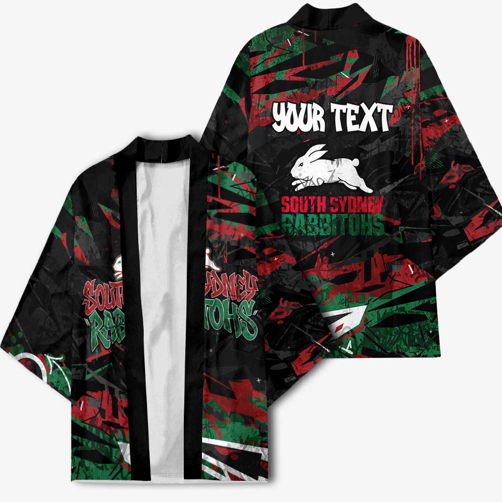 Personalized South Sydney Rabbitohs Kimono Graffiti Grunge Abstract Urban Street Style Design