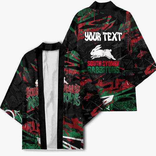 Personalized South Sydney Rabbitohs Kimono Graffiti Grunge Abstract Urban Street Style Design