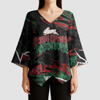 Personalized South Sydney Rabbitohs Kimono Sleeve Blouse Graffiti Grunge Abstract Urban Street Style Design