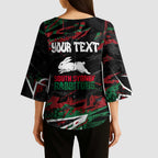 Personalized South Sydney Rabbitohs Kimono Sleeve Blouse Graffiti Grunge Abstract Urban Street Style Design