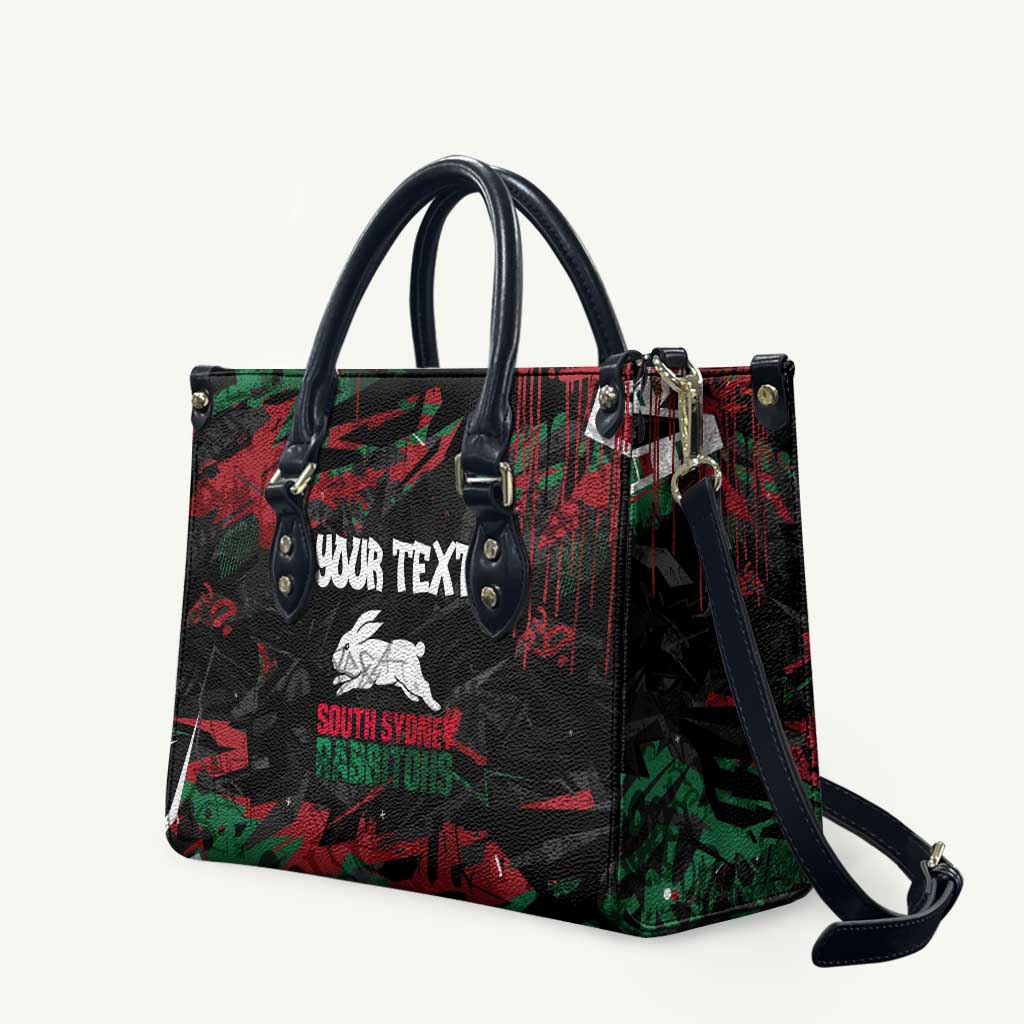Personalized South Sydney Rabbitohs Leather Bag Graffiti Grunge Abstract Urban Street Style Design