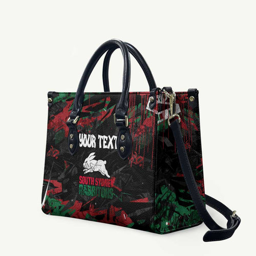 Personalized South Sydney Rabbitohs Leather Bag Graffiti Grunge Abstract Urban Street Style Design